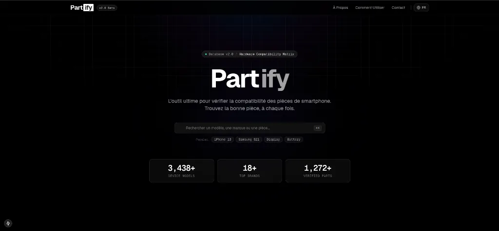 Capture d'écran du projet Partify